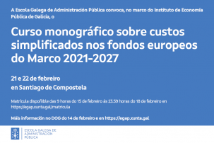 Curso monográfico sobre custos simplificados nos fondos europeos do Marco 2021-2027
